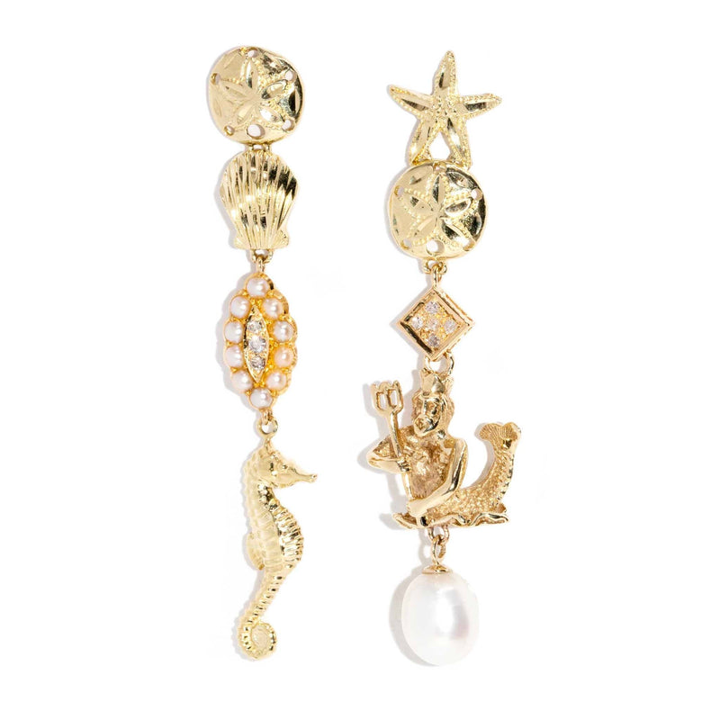 Sophia Reinvented Diamond & Pearl Earrings 9ct Gold Earrings Imperial Jewellery Imperial Jewellery - Hamilton 