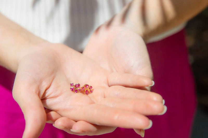 "Soul Colour" 18ct Gold Vivid Red Ruby Earrings Rings Imperial Jewellery 