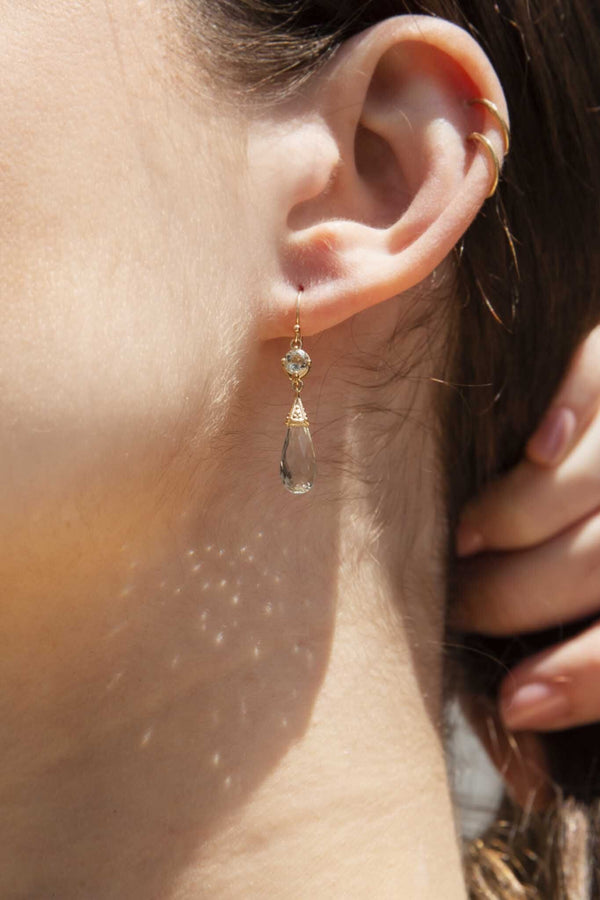 Stella Mint Quartz Drop Style 9 Carat Gold Earrings* DRAFT Earrings Imperial Jewellery 