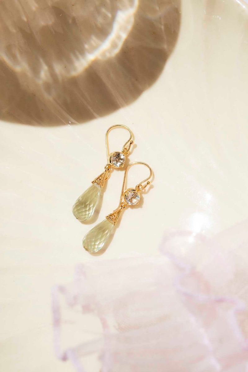 Stella Mint Quartz Drop Style 9 Carat Gold Earrings Earrings Imperial Jewellery 