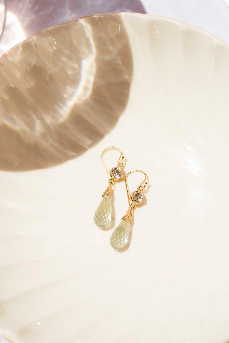 Stella Mint Quartz Drop Style 9 Carat Gold Earrings Earrings Imperial Jewellery 