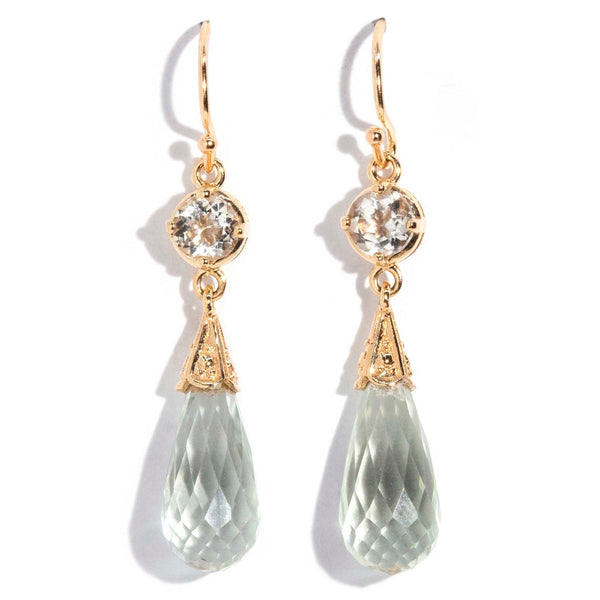 Stella Mint Quartz Drop Style 9 Carat Gold Earrings Earrings Imperial Jewellery 
