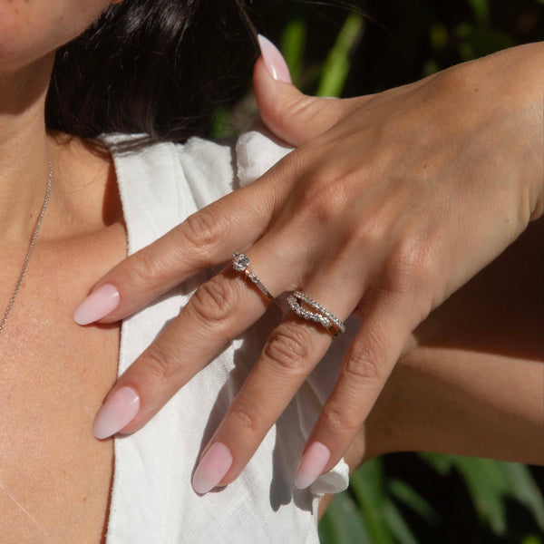 Stella Vintage Circa 1950s Old Cut Diamond Five Stone Ring 14ct White Gold Rings Imperial Jewellery 