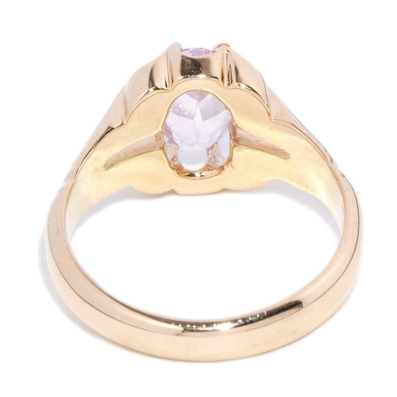 Vintage Circa 1930s Pale Pink Topaz Gypsy Ring 15 Carat Gold