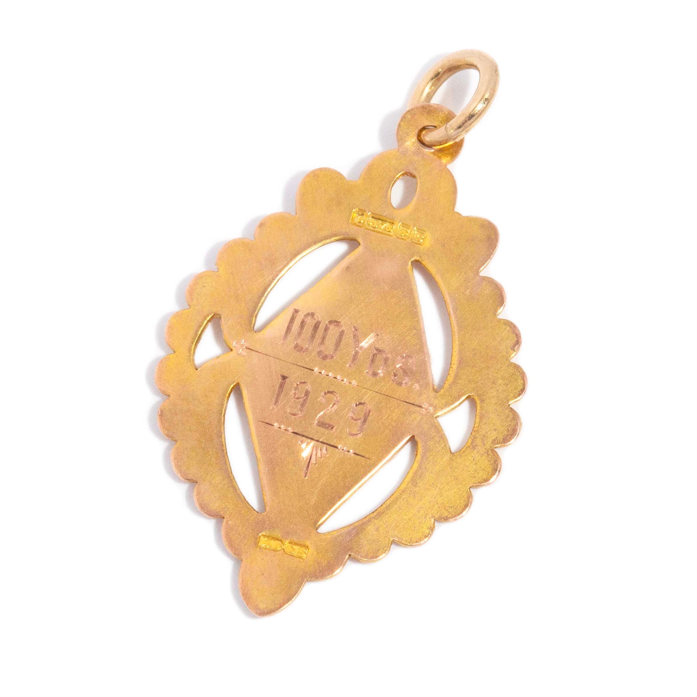 Sweetpea 1929 Award Pendant 9ct Rose Gold Pendants/Necklaces Imperial Jewellery 