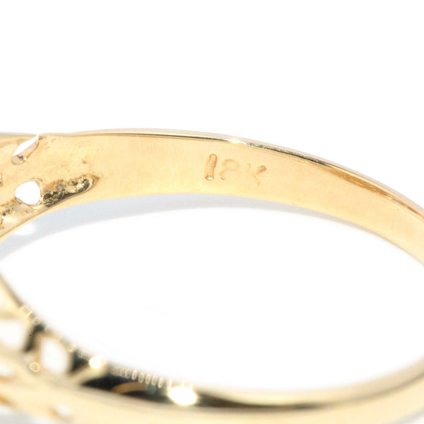 Sylvie 1970s Diamond Openwork Heart Ring 18ct Gold Rings Imperial Jewellery 