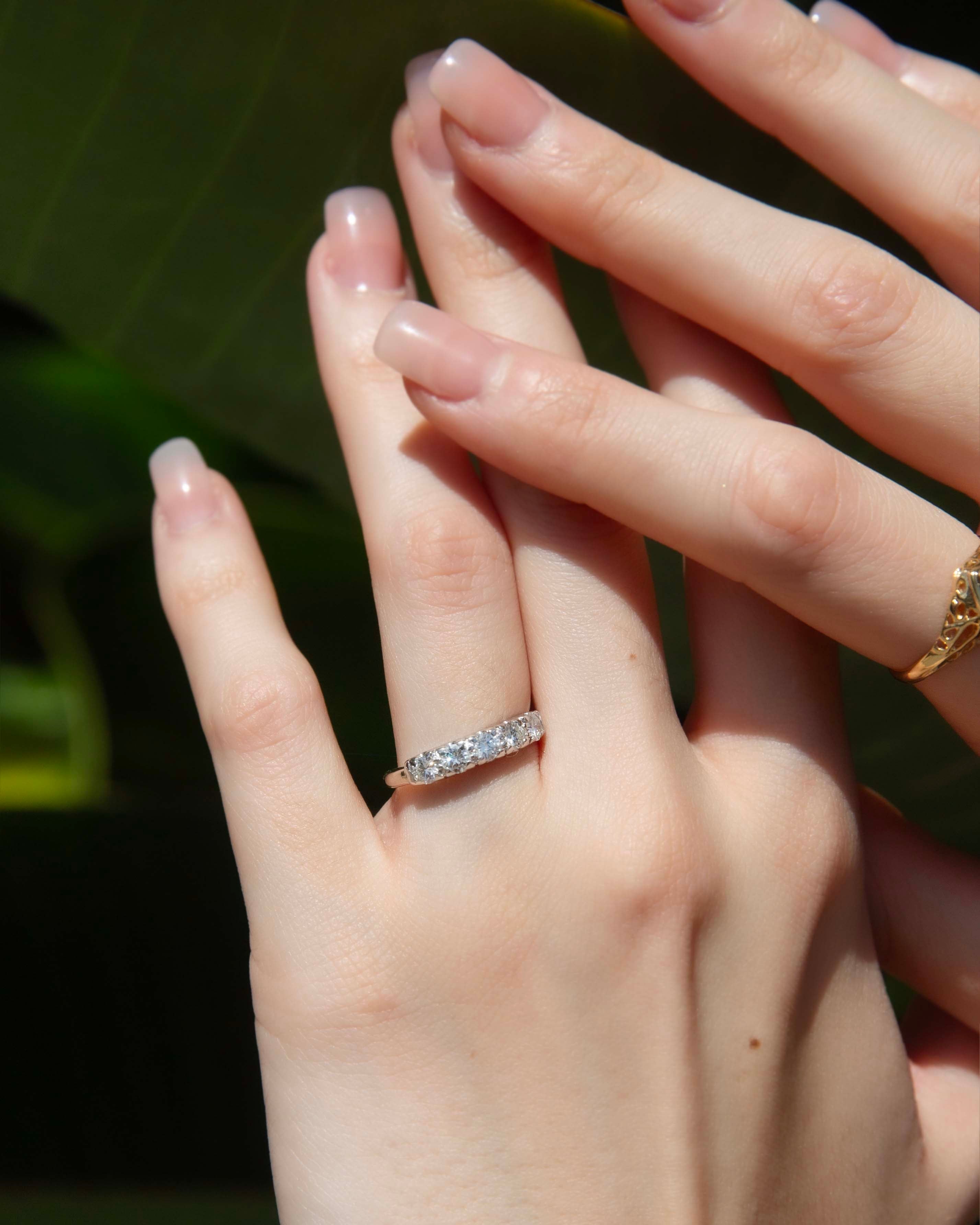 Sylvie 1970s Diamond Openwork Heart Ring 18ct Gold Rings Imperial Jewellery 