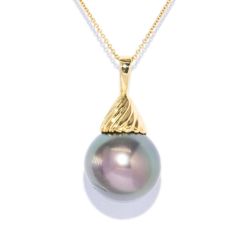Talila Tahitian Pearl Swirl Pendant 18K Yellow Gold