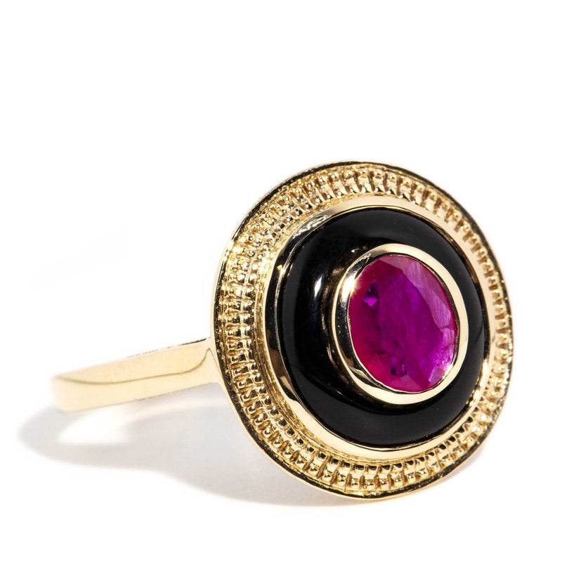 Tallulah Ruby & Onyx Ring 9ct Gold* DRAFT Rings Imperial Jewellery 