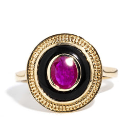 Tallulah Ruby & Onyx Ring 9ct Gold* DRAFT Rings Imperial Jewellery Imperial Jewellery - Hamilton 
