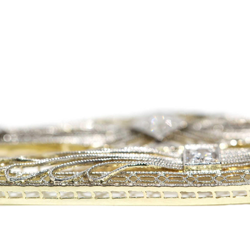 Talulah Re-invented 1900s Diamond & Pearl Earrings 14ct & Platinum