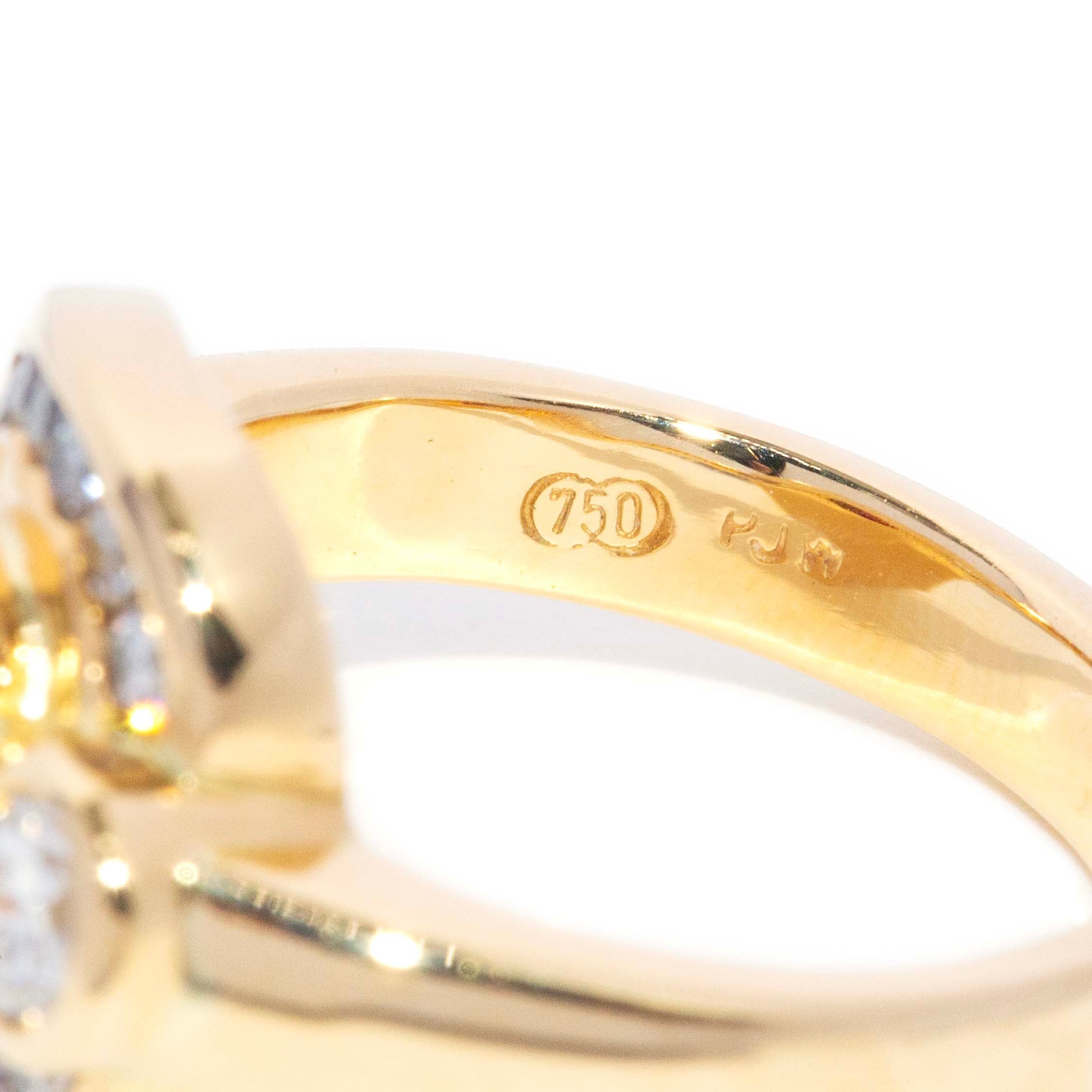 Teela 1980s Ruby & Diamond Dress Ring 18ct Gold Rings Imperial Jewellery 