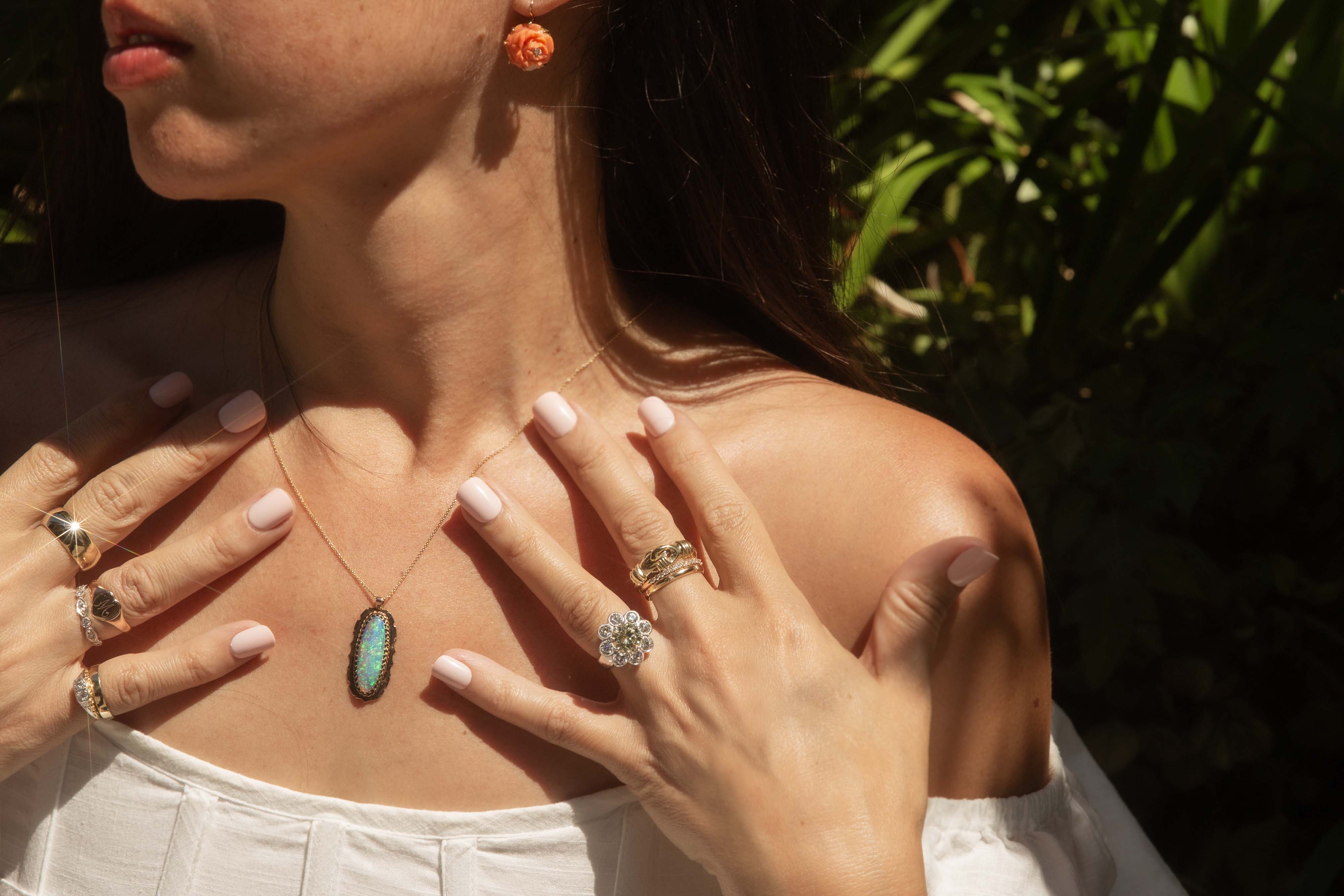 Thais Elongated Oval Boulder Opal Pendant 9ct Gold Pendants/Necklaces Imperial Jewellery 