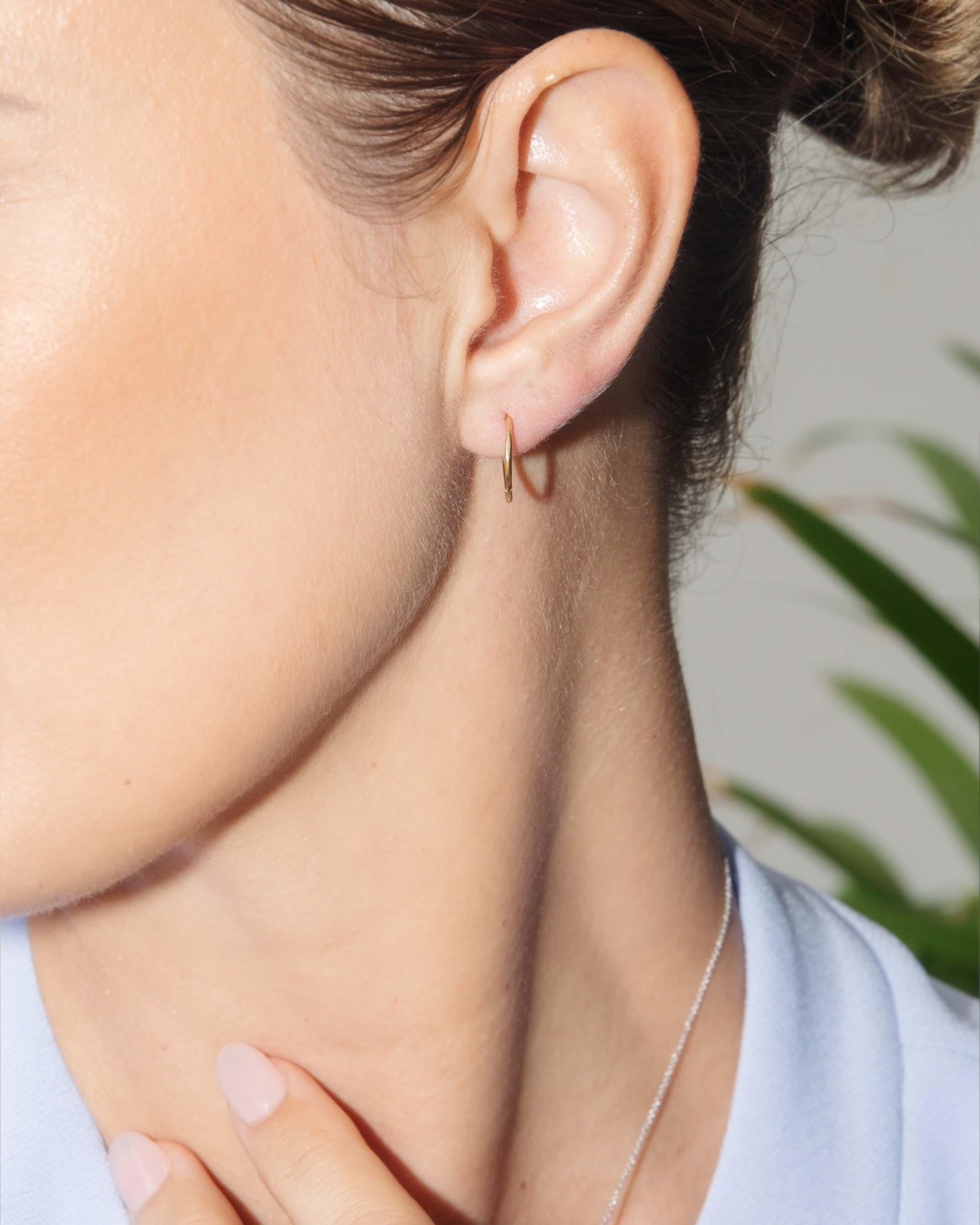 Contemporary Petite Hoop Earrings 9 Carat Yellow Gold