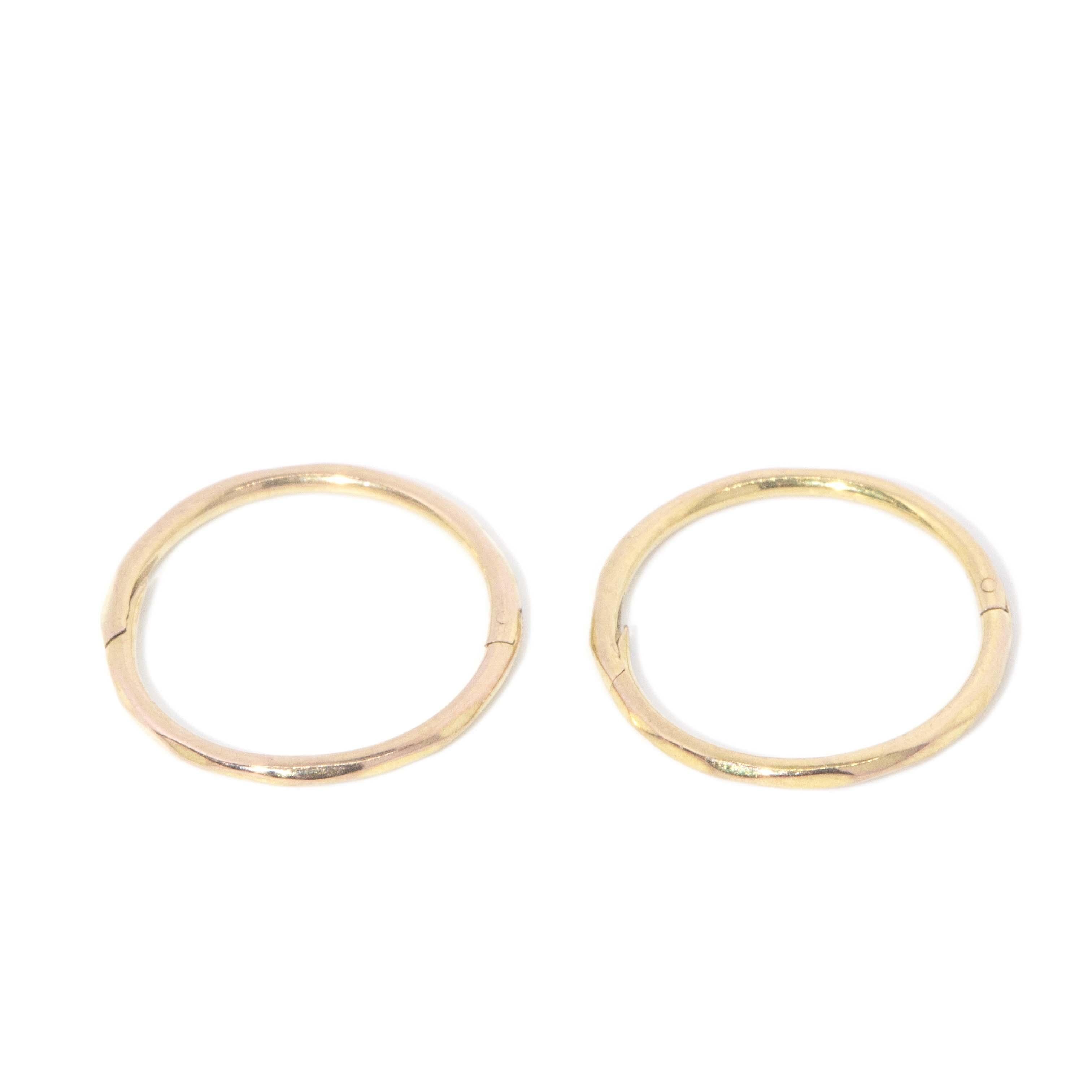 Contemporary Petite Hoop Earrings 9 Carat Yellow Gold