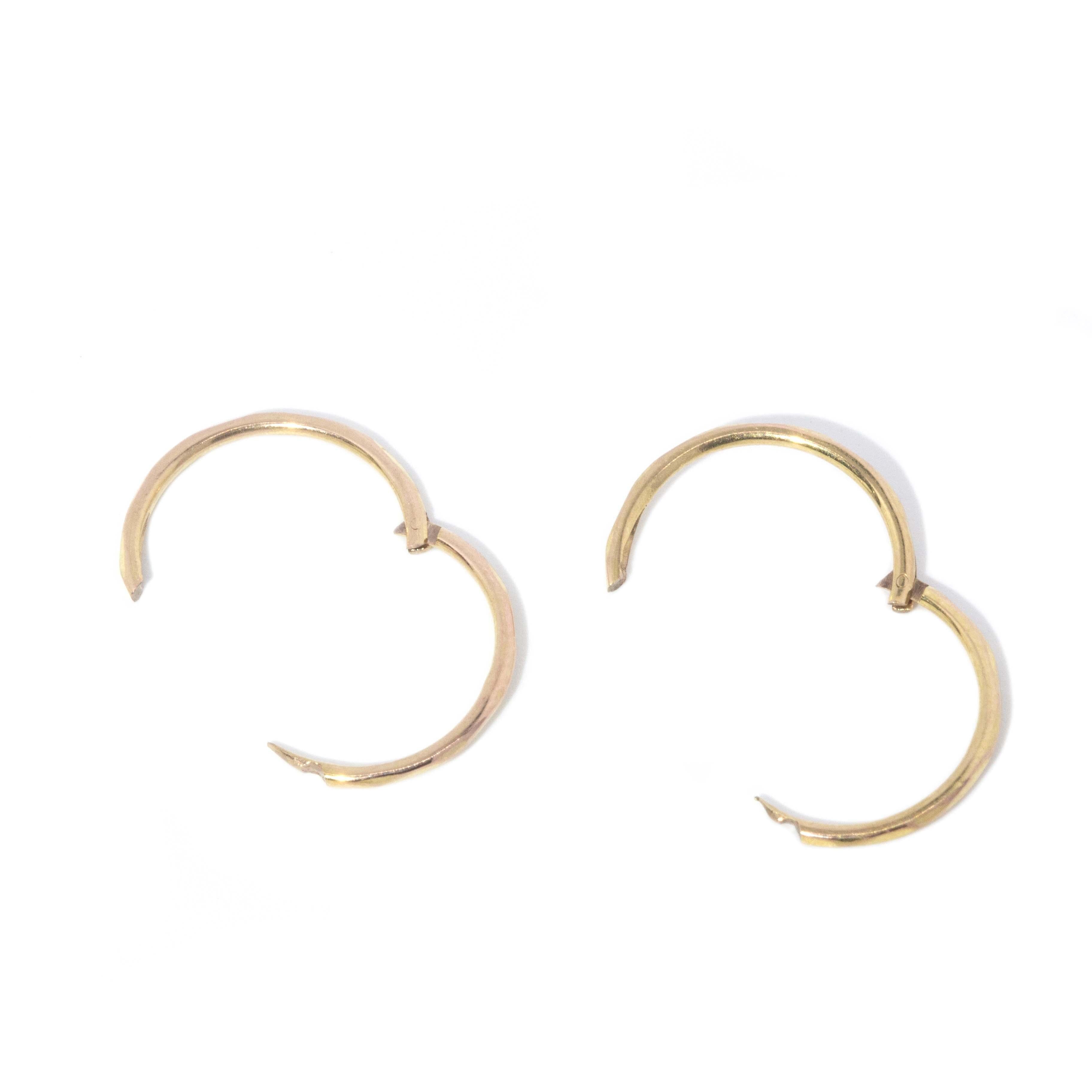 Contemporary Petite Hoop Earrings 9 Carat Yellow Gold
