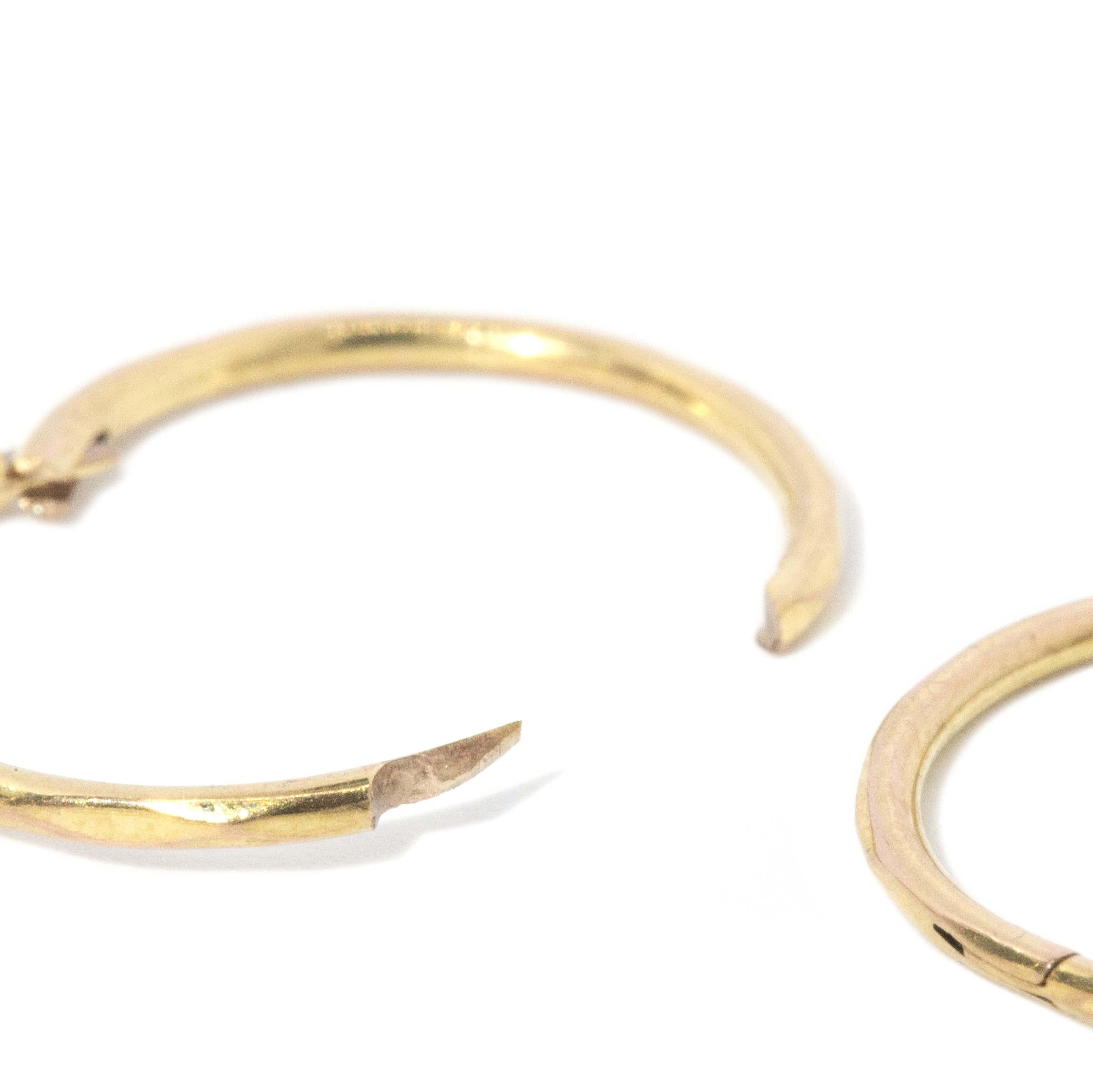 Contemporary Petite Hoop Earrings 9 Carat Yellow Gold