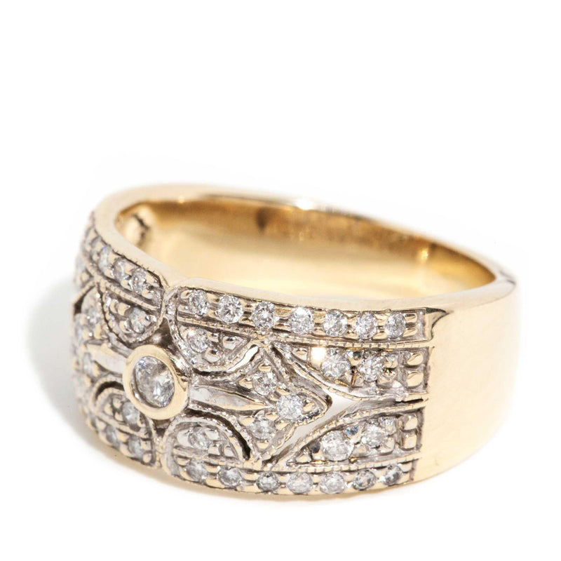 Thandie Diamond Filigree Band 9ct Gold