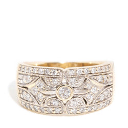 Thandie Diamond Filigree Band 9ct Gold