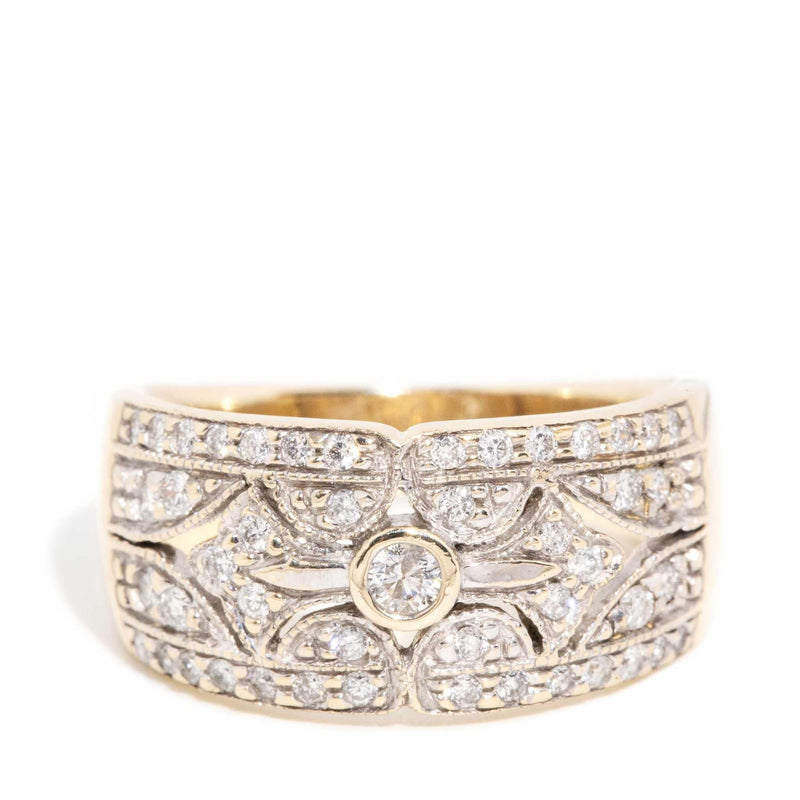 Thandie Diamond Filigree Band 9ct Gold