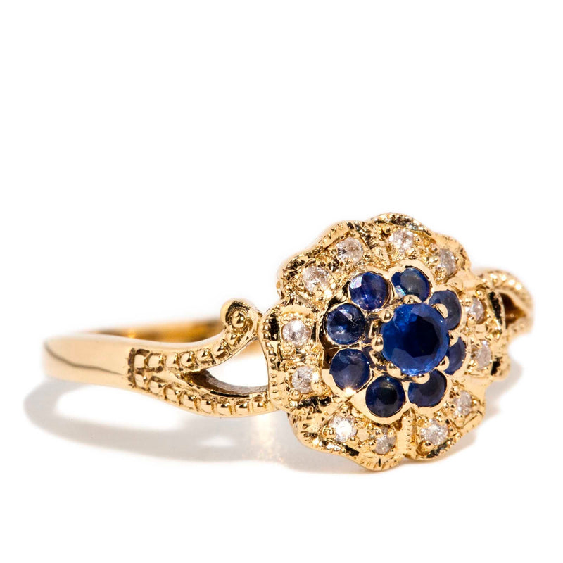 Theda Blue Sapphire & Diamond Ring 9ct Gold* DRAFT Rings Imperial Jewellery 