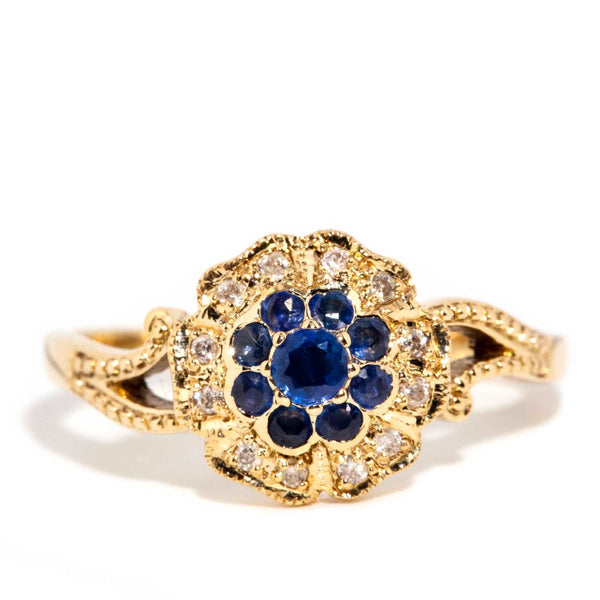 Theda Blue Sapphire & Diamond Ring 9ct Gold* DRAFT Rings Imperial Jewellery Imperial Jewellery - Hamilton 