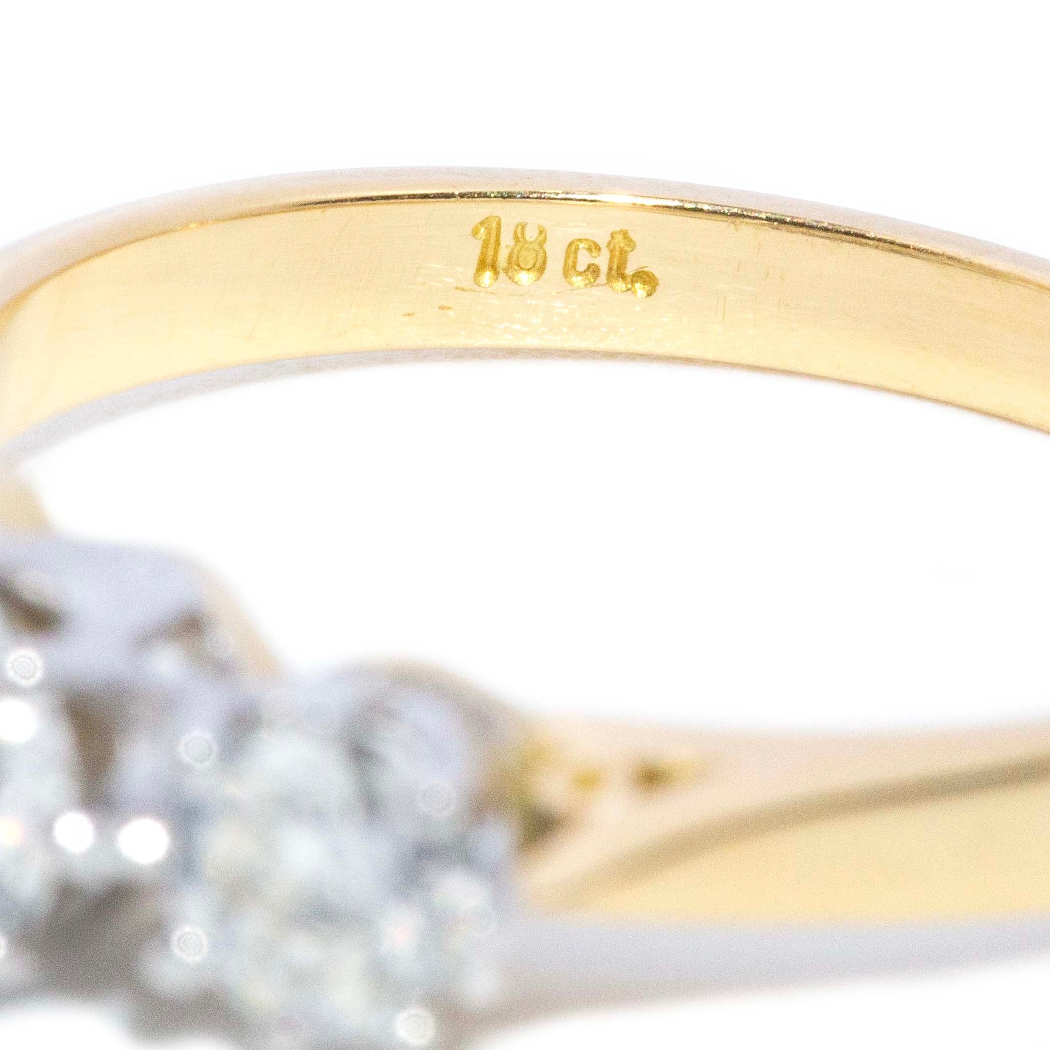 Tiarna 1950s Old Cut Diamond Trilogy Ring 18ct gold Rings Imperial Jewellery 