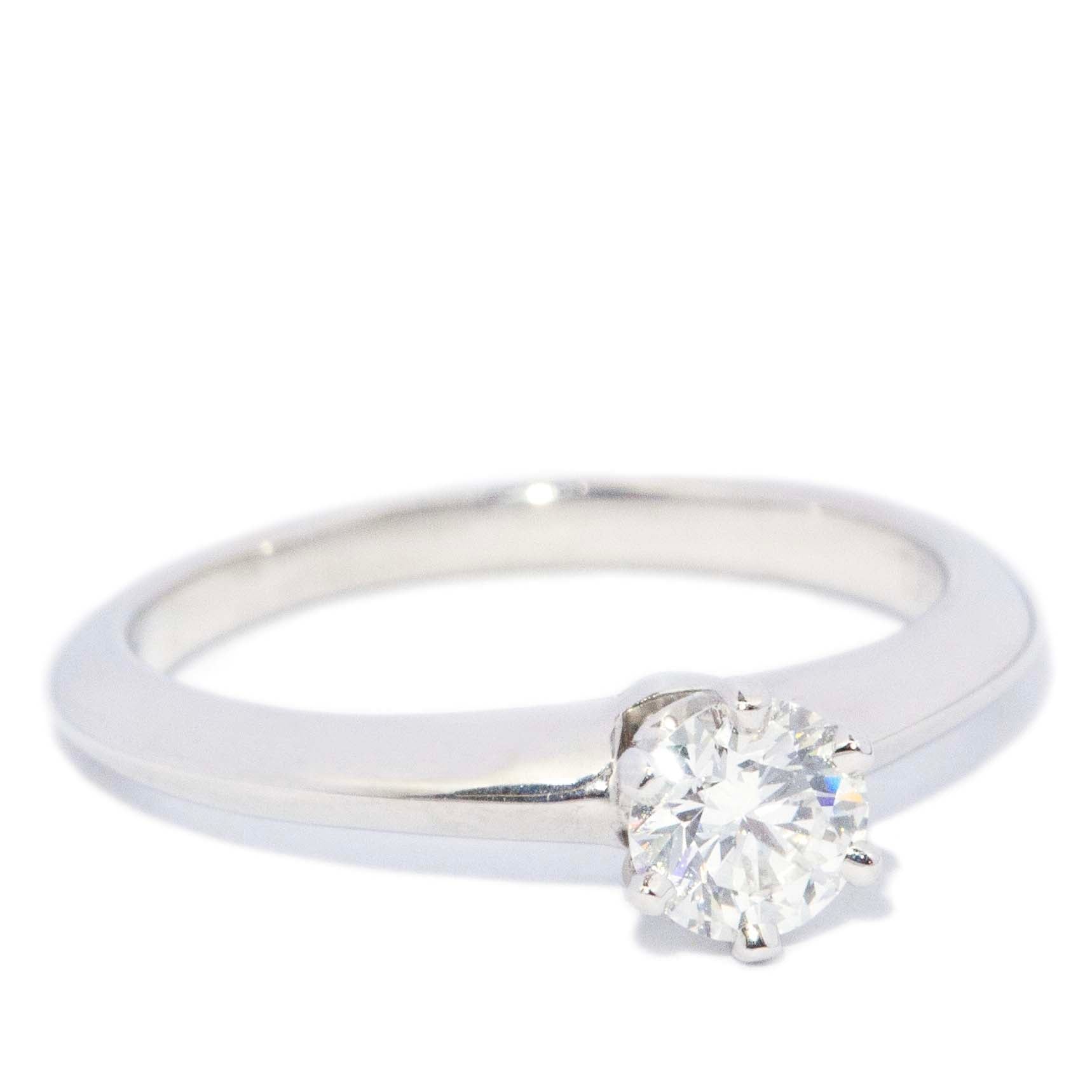 Tiffany and Co. Diamond Solitaire Platinum Ring Rings Imperial Jewellery 