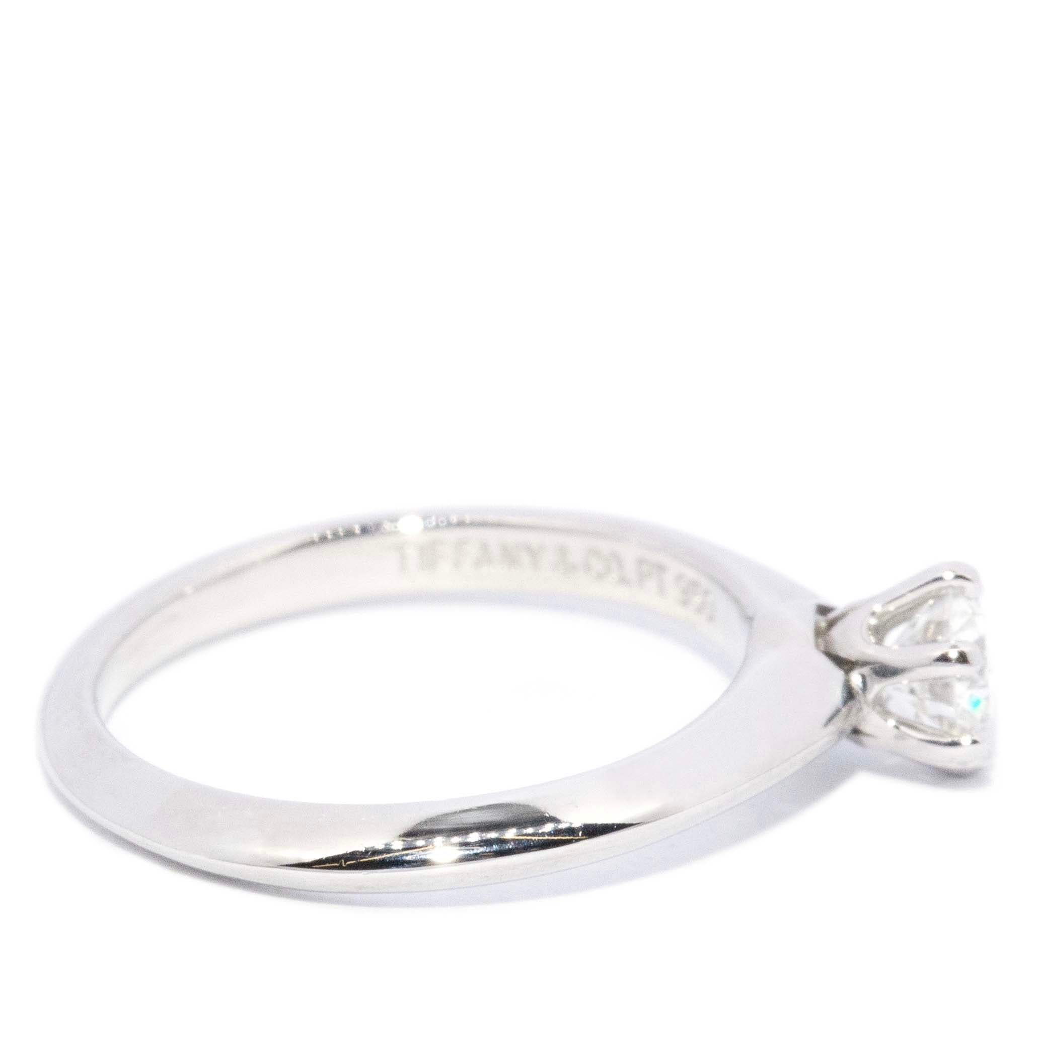 Tiffany and Co. Diamond Solitaire Platinum Ring Rings Imperial Jewellery 