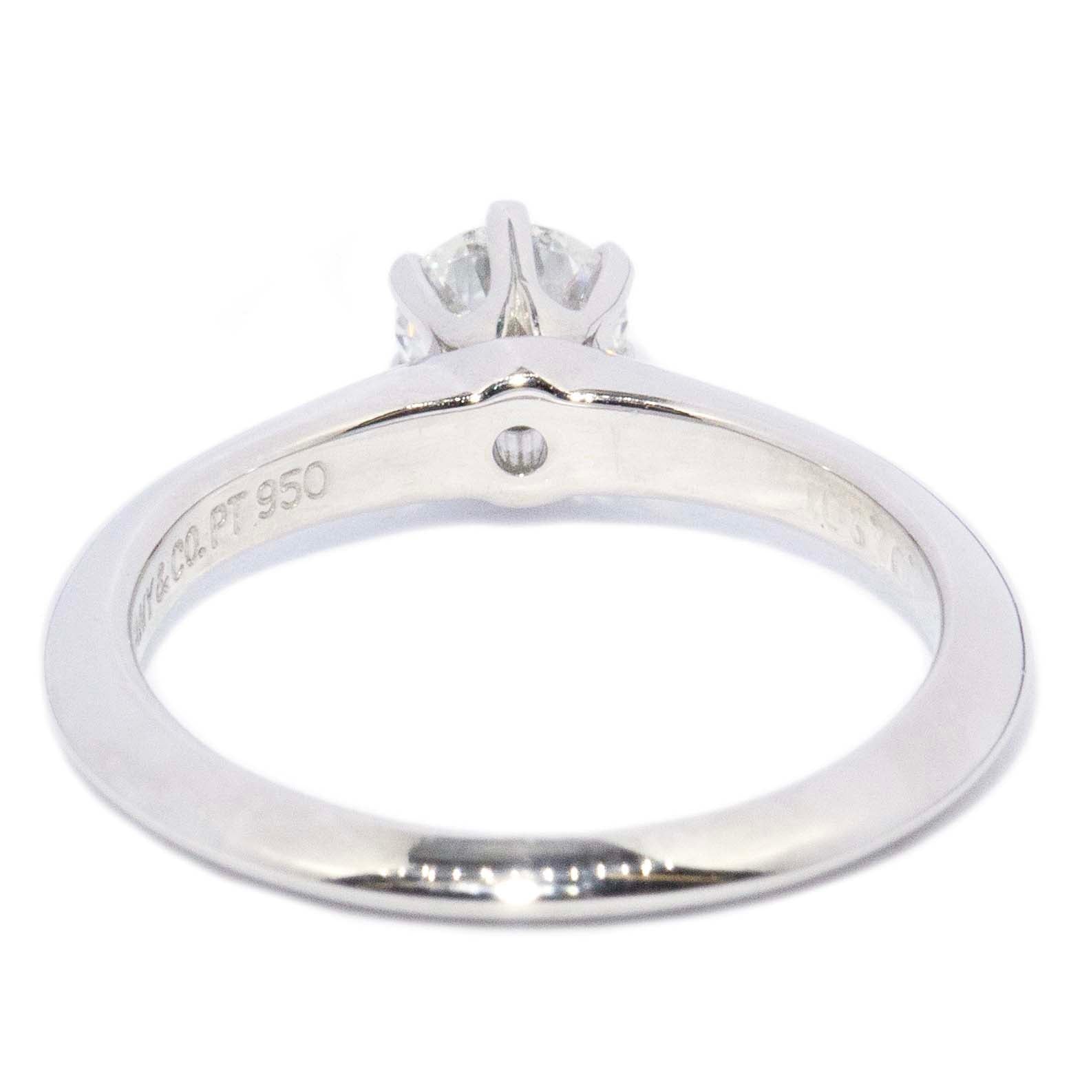 Tiffany and Co. Diamond Solitaire Platinum Ring Rings Imperial Jewellery 