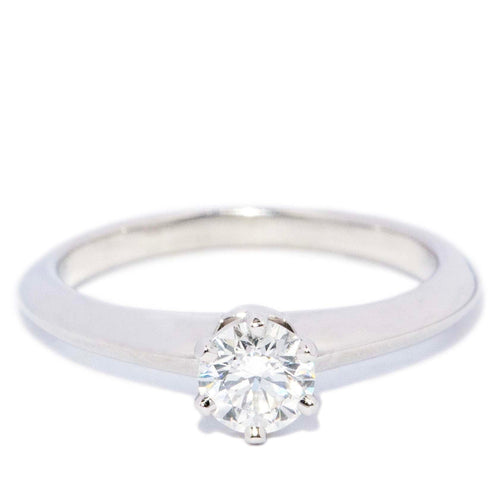 Tiffany and Co. Diamond Solitaire Platinum Knife Edge Ring