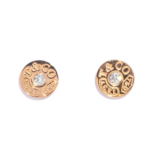 Tiffany & Co. 1837 Collection Diamond Circle Stud Earrings 18ct Rose Gold Earrings Imperial Jewellery 