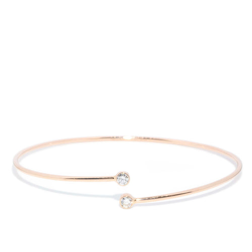 Tiffany & Co. Diamond Open Cuff Bangle 18K Rose Gold