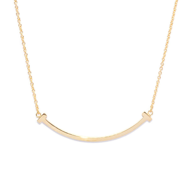 Tiffany & Co "T" Smile Necklet 18ct Yellow Gold Pendants/Necklaces Imperial Jewellery 