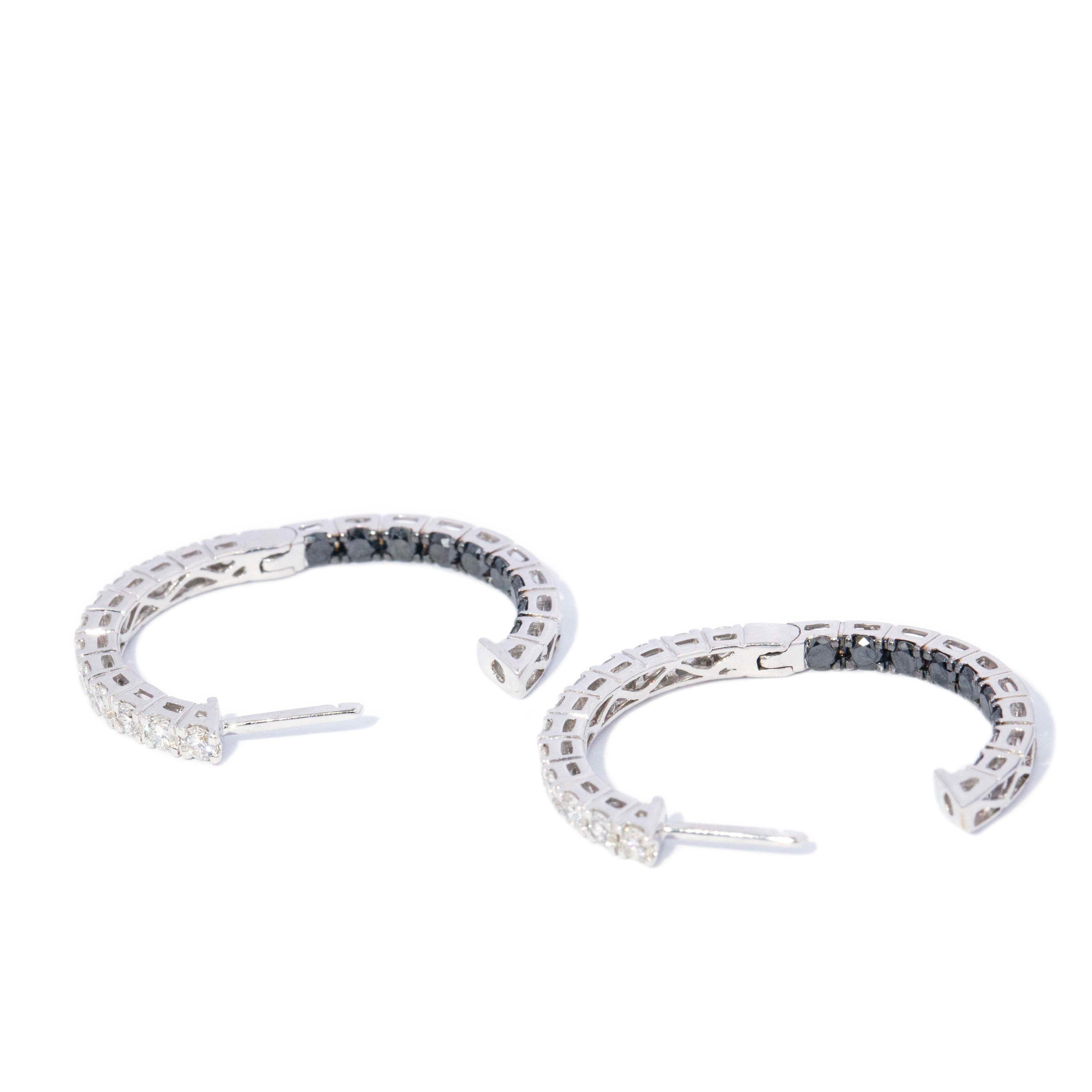 Tippie Diamond Huggie Earrings 18ct White Gold Earrings Imperial Jewellery 