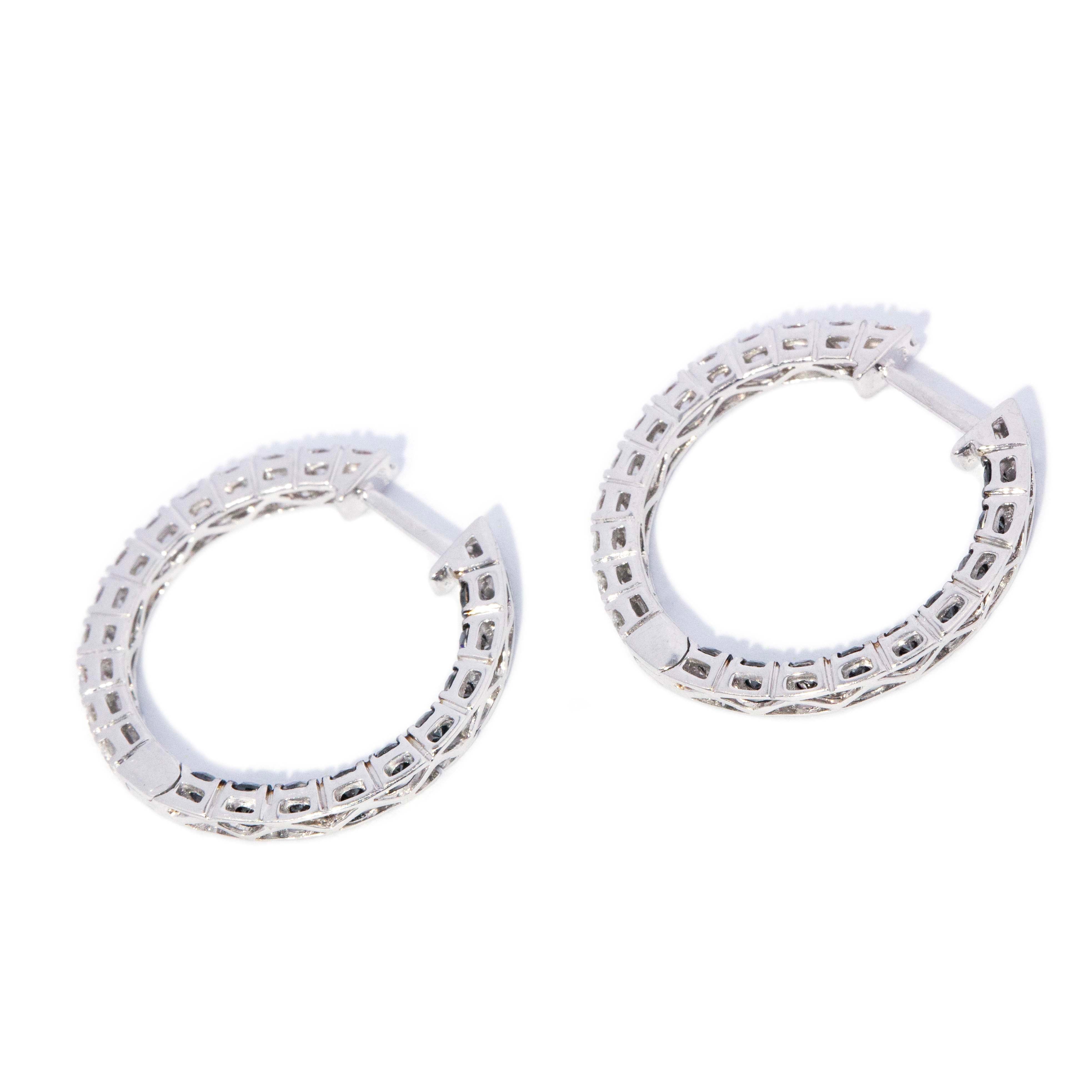 Tippie Diamond Huggie Earrings 18ct White Gold Earrings Imperial Jewellery 