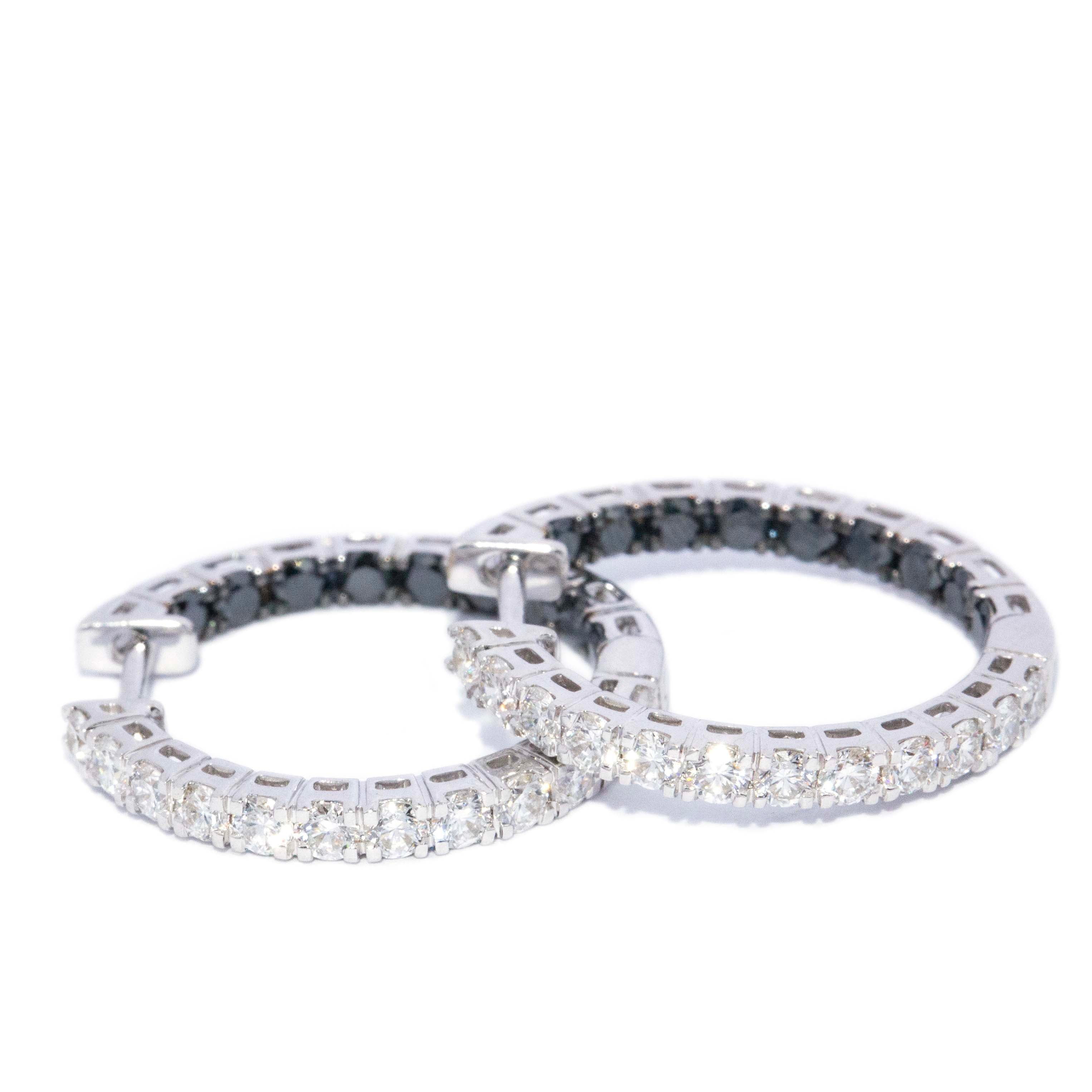 Tippie Diamond Huggie Earrings 18ct White Gold Earrings Imperial Jewellery 