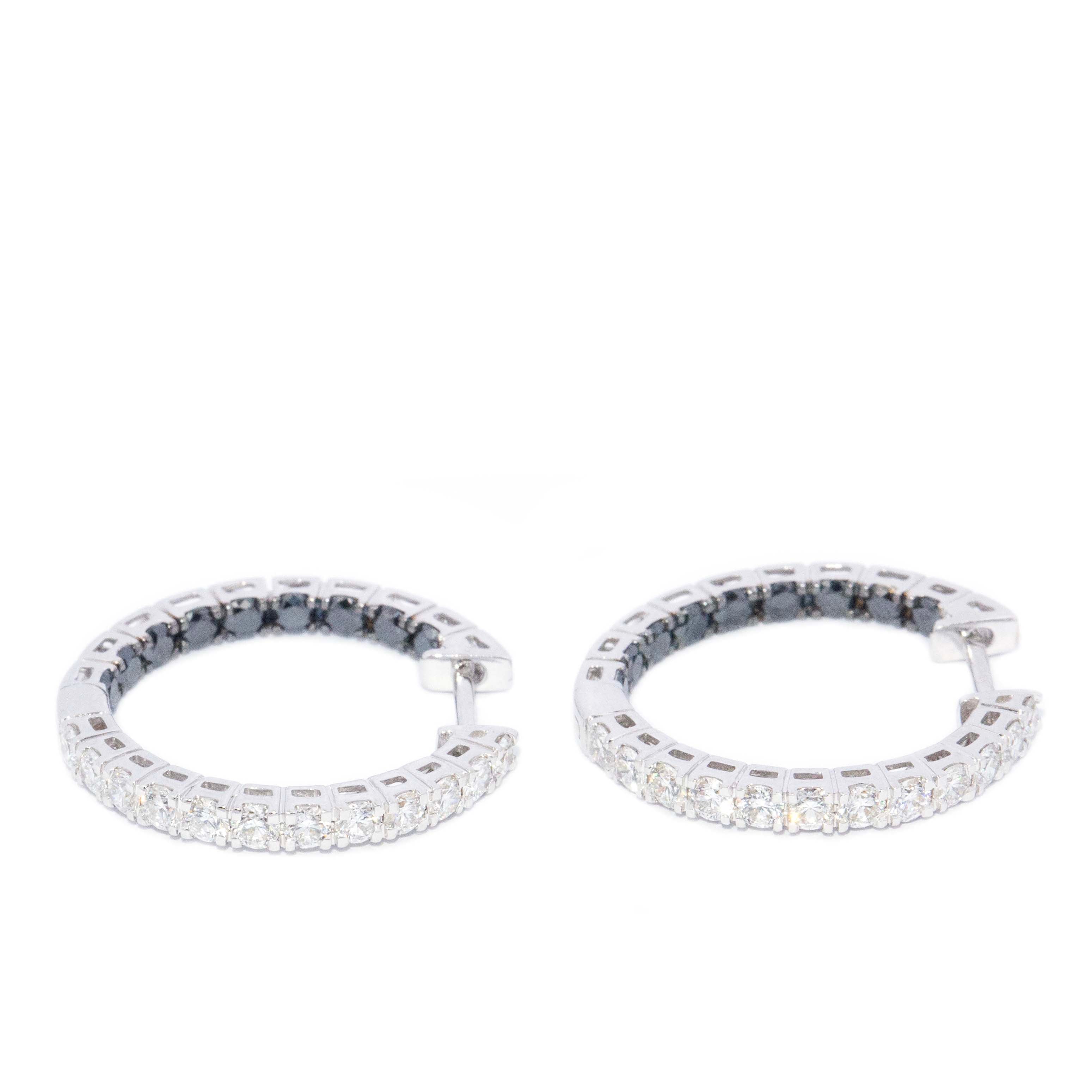 Tippie Diamond Huggie Earrings 18ct White Gold Earrings Imperial Jewellery 