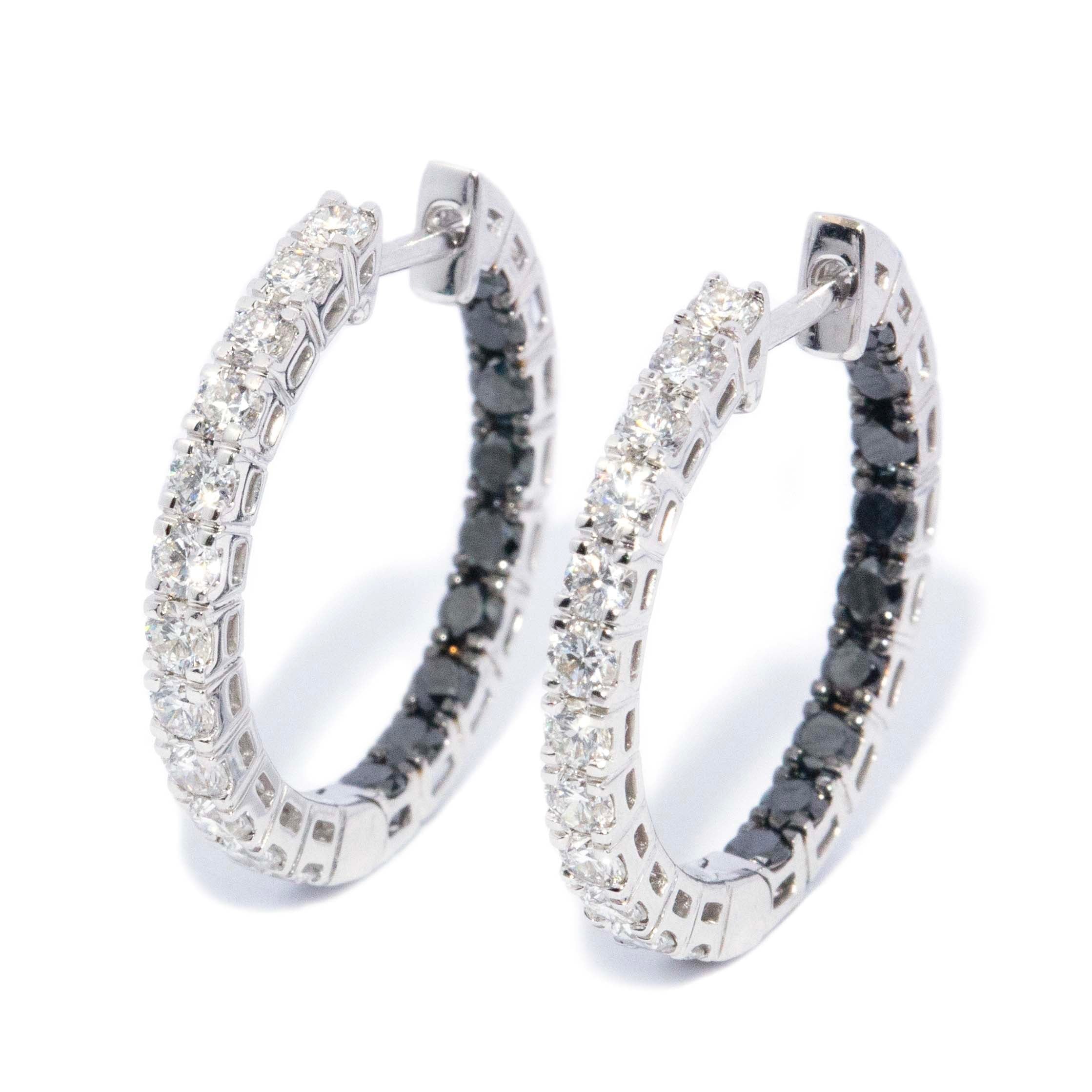 Tippie Diamond Huggie Earrings 18ct White Gold Earrings Imperial Jewellery 