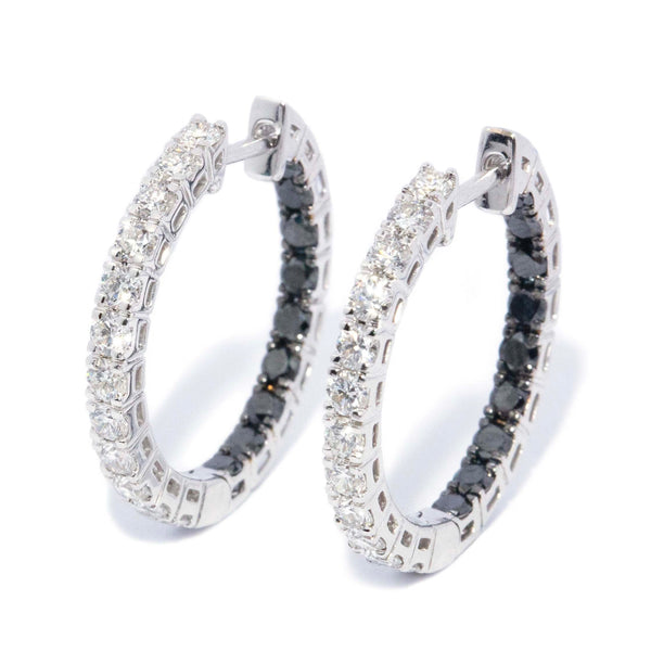 Tippie Diamond Huggie Earrings 18ct White Gold Earrings Imperial Jewellery 