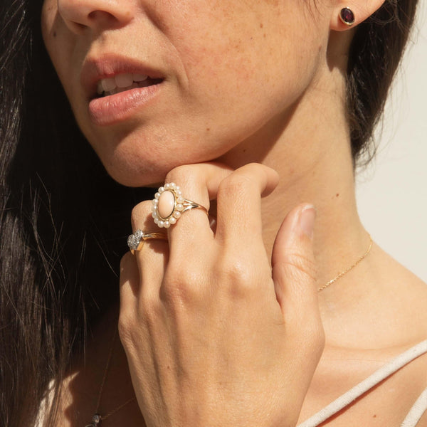 Vintage Circa 1950s Oval Garnet Stud Earrings 9 Carat Gold