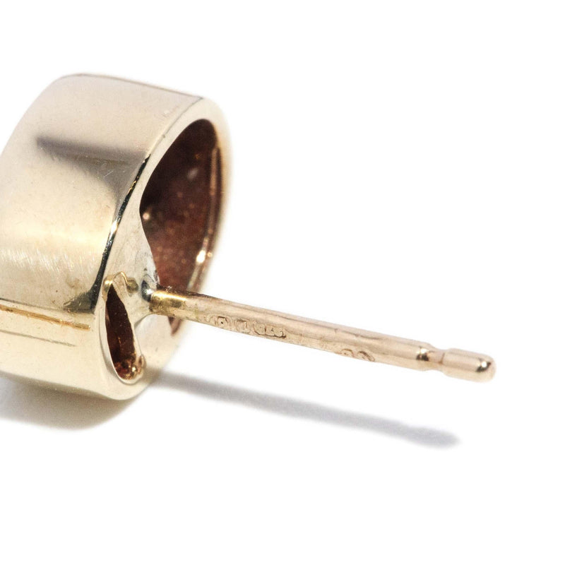 Vintage Circa 1950s Oval Garnet Stud Earrings 9 Carat Gold