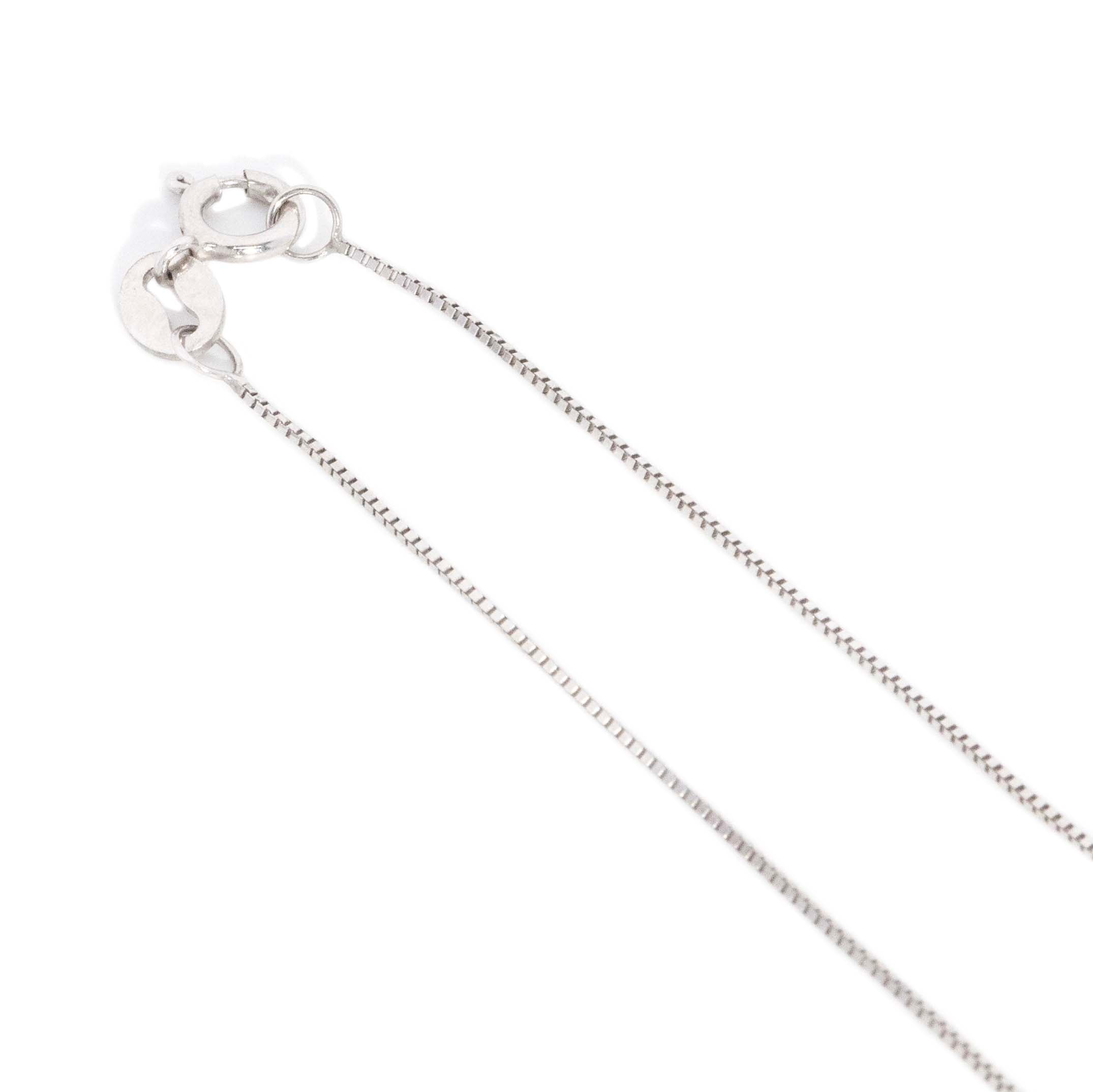 Trove Contemporary Box Link Chain 10ct White Gold 47cm Long Pendants/Necklaces Imperial Jewellery 