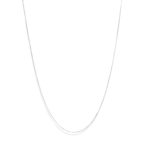 Trove Contemporary Box Link Chain 10ct White Gold 47cm Long
