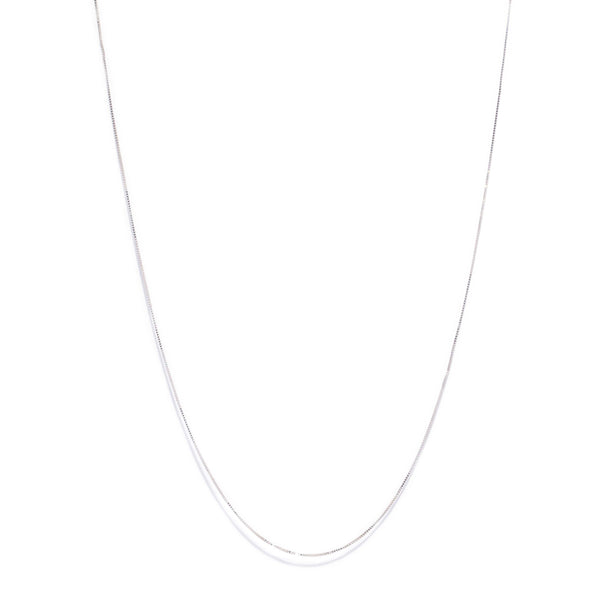 Trove Contemporary Box Link Chain 10ct White Gold 47cm Long Pendants/Necklaces Imperial Jewellery 