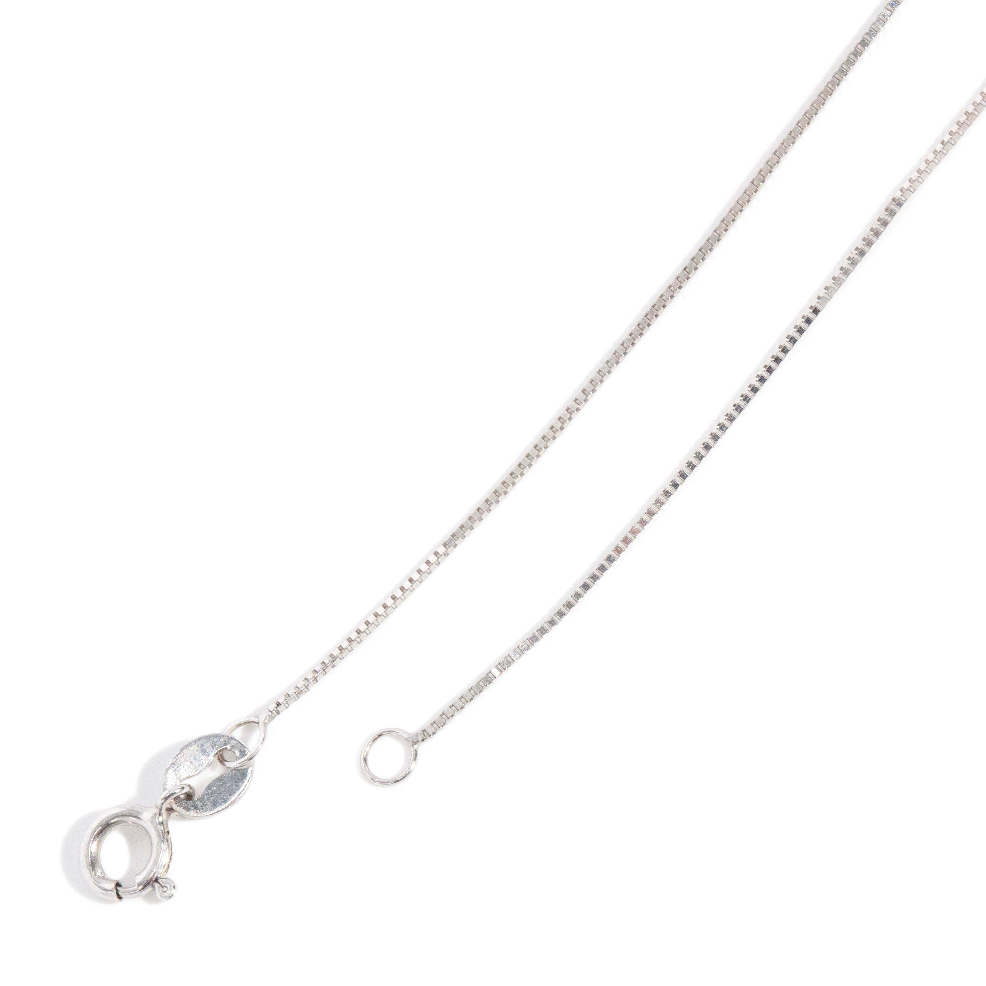 Trove Contemporary Box Link Chain 10ct White Gold 47cm Long Pendants/Necklaces Imperial Jewellery 