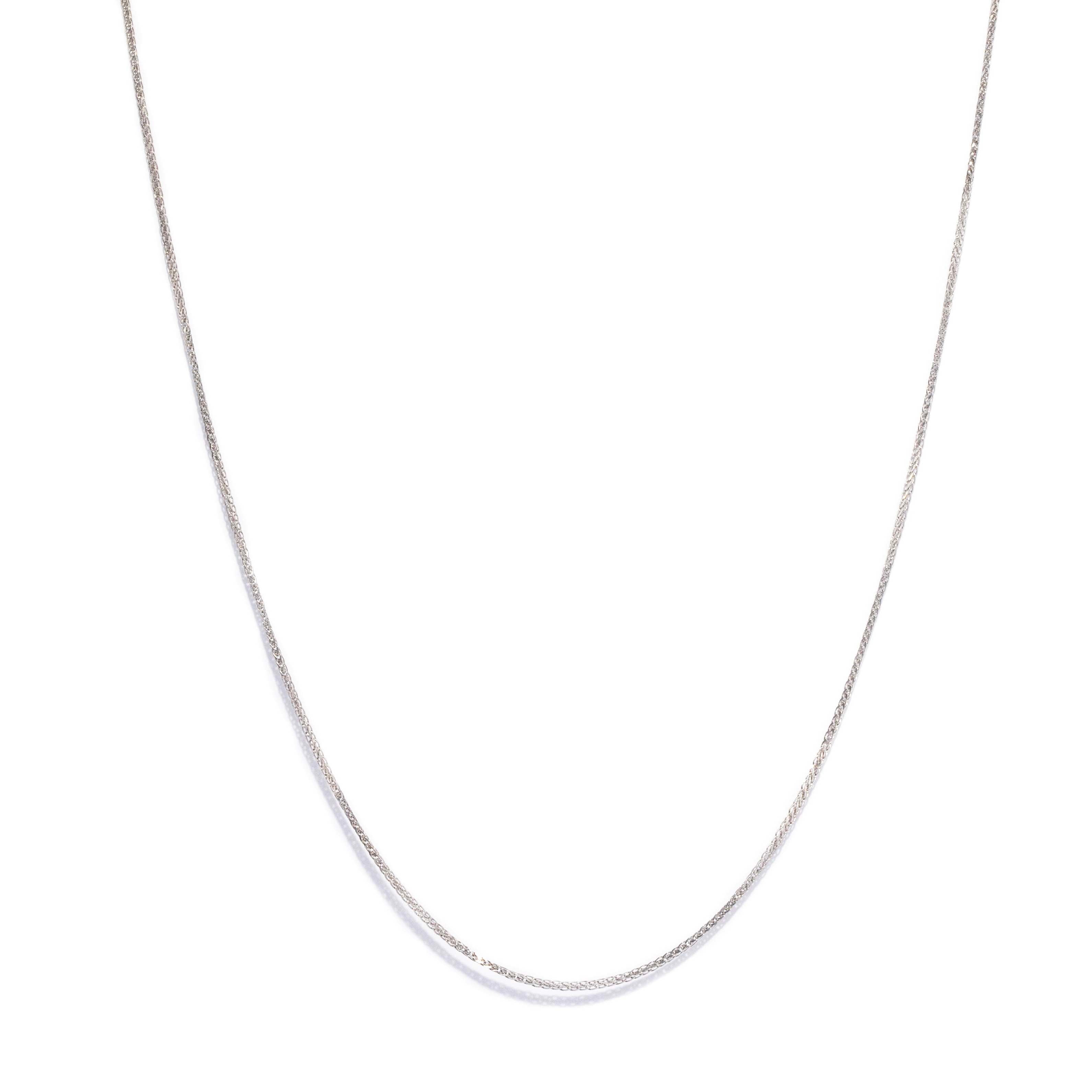 Trove Contemporary Cable & Bead Link Chain 18ct White Gold 45cm Long Pendants/Necklaces Imperial Jewellery 