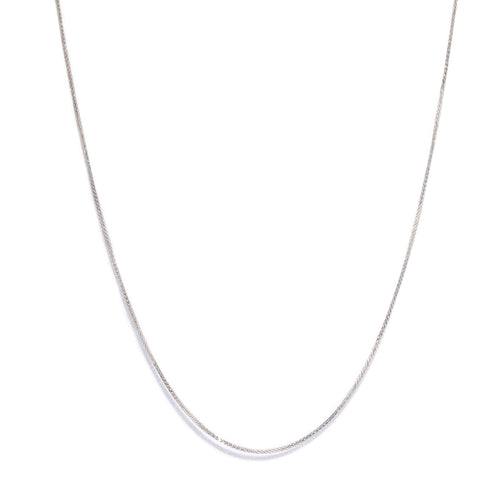 Trove Contemporary Cable & Bead Link Chain 18ct White Gold 45cm Long
