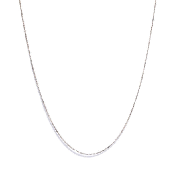 Trove Contemporary Cable & Bead Link Chain 18ct White Gold 45cm Long Pendants/Necklaces Imperial Jewellery 