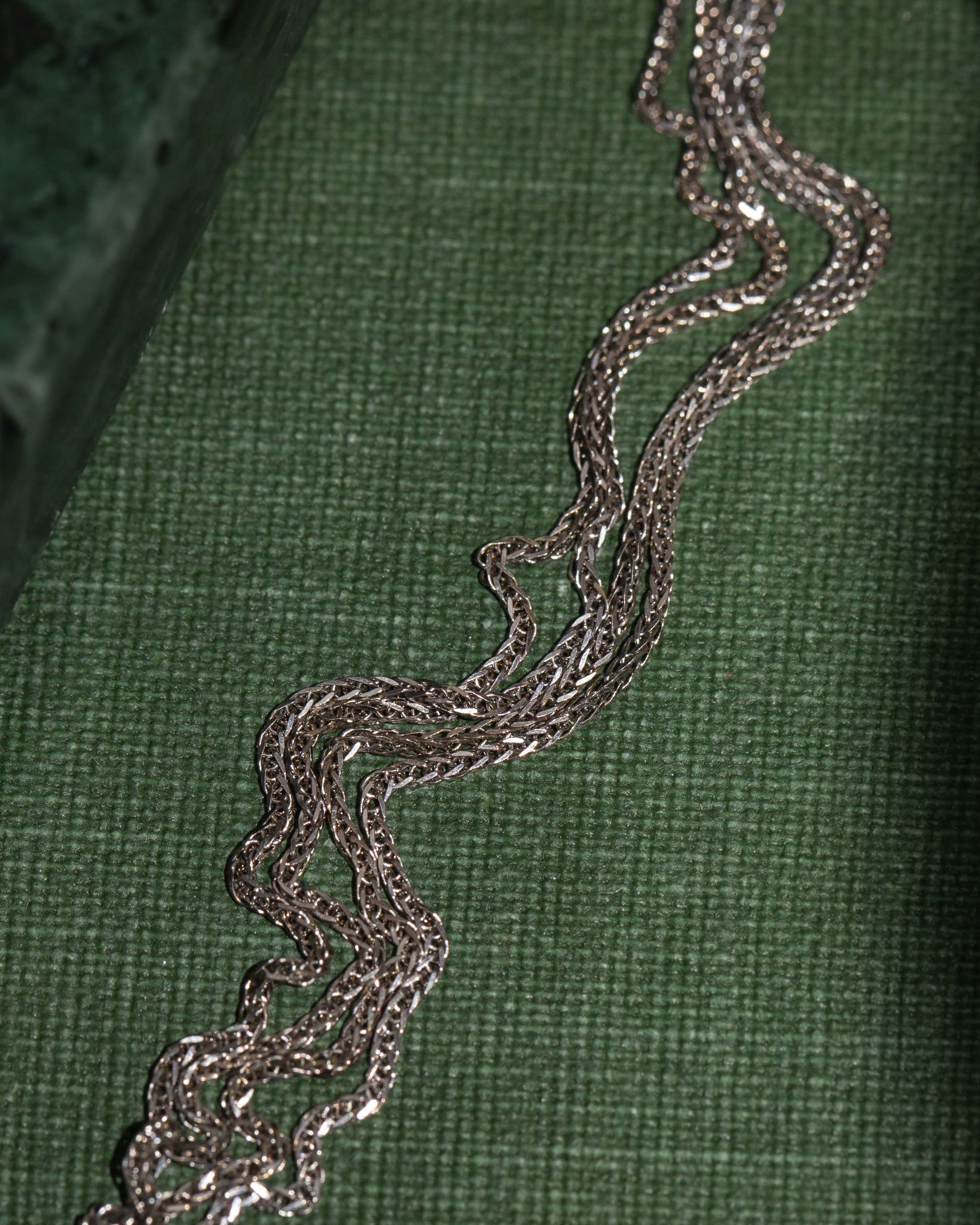 Trove Contemporary Cable & Bead Link Chain 18ct White Gold 45cm Long Pendants/Necklaces Imperial Jewellery 